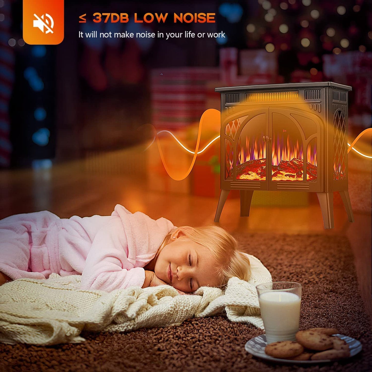 25 Inches 3D Infrared  Free Standing Electric Fireplace Stove S230B