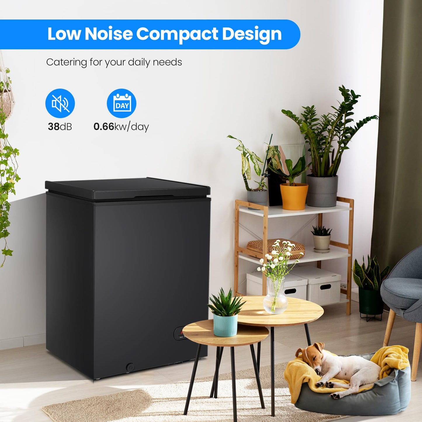 Kismile 3.5 Cubic Feet Chest Freezer