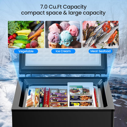 Kismile 3.5 Cubic Feet Chest Freezer