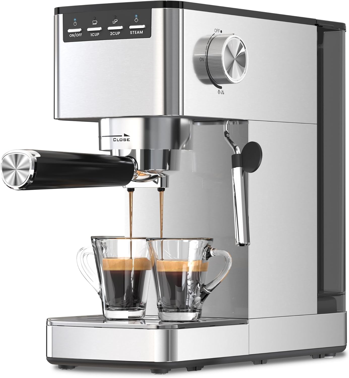 Kismile Espresso Machine 20 Bar, with Milk Frother Steam Wand CM8032