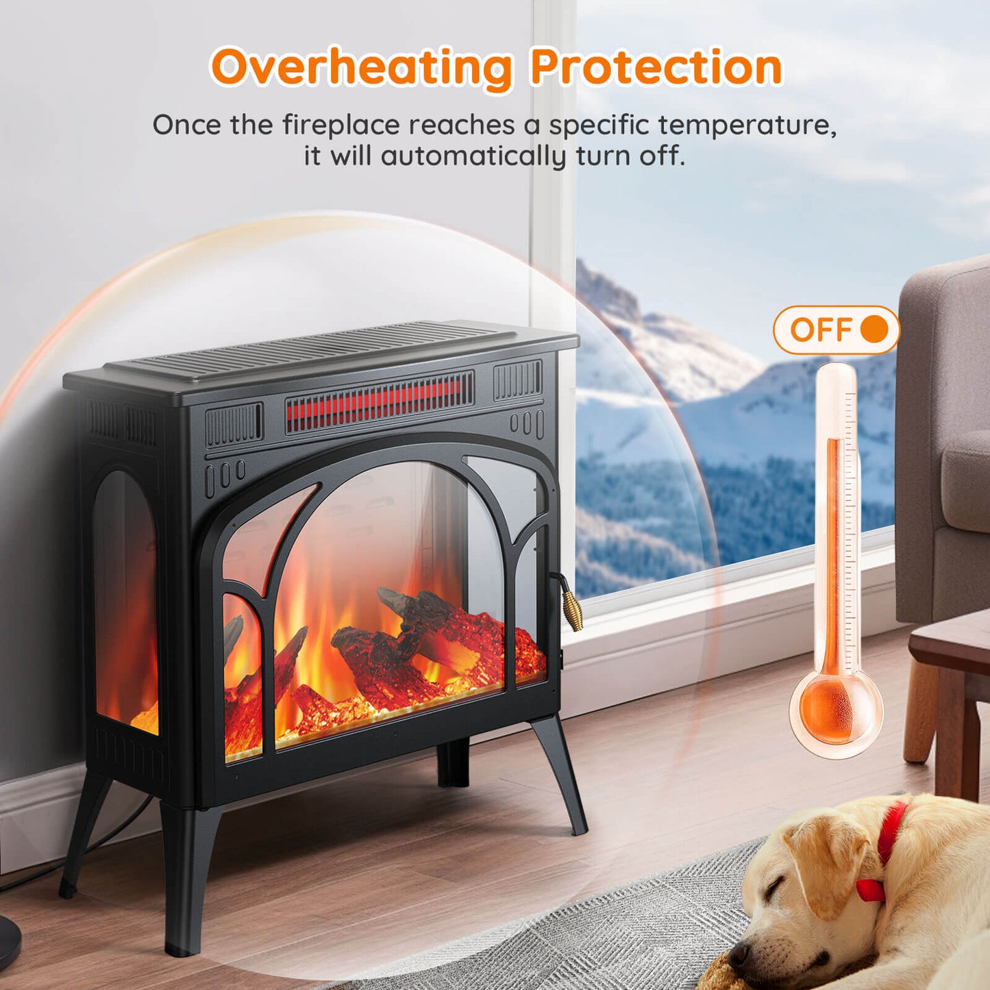 25" Free Standing Electric Fireplace Stove S230CP