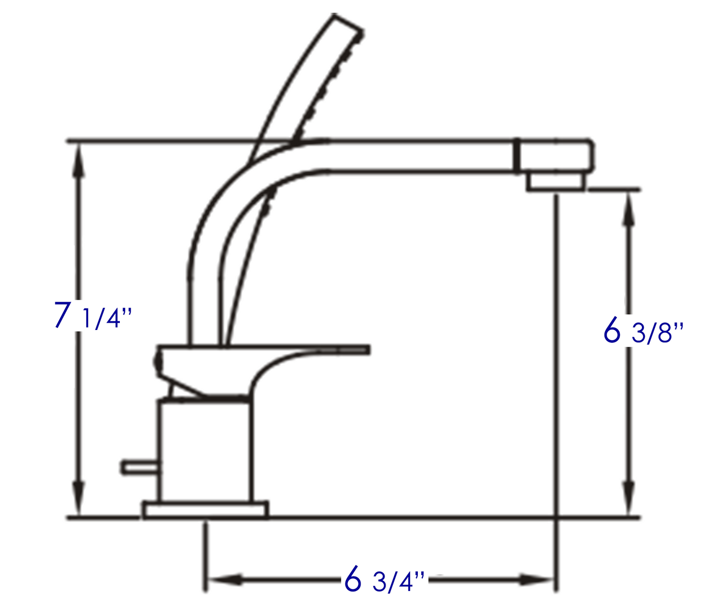 ALFI brand AB2703 Deck Mounted Tub Filler and Round Hand Held Shower Head