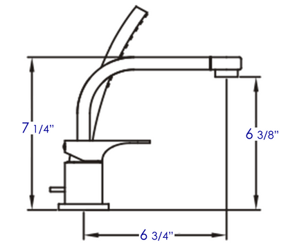 ALFI brand AB2703 Deck Mounted Tub Filler and Round Hand Held Shower Head