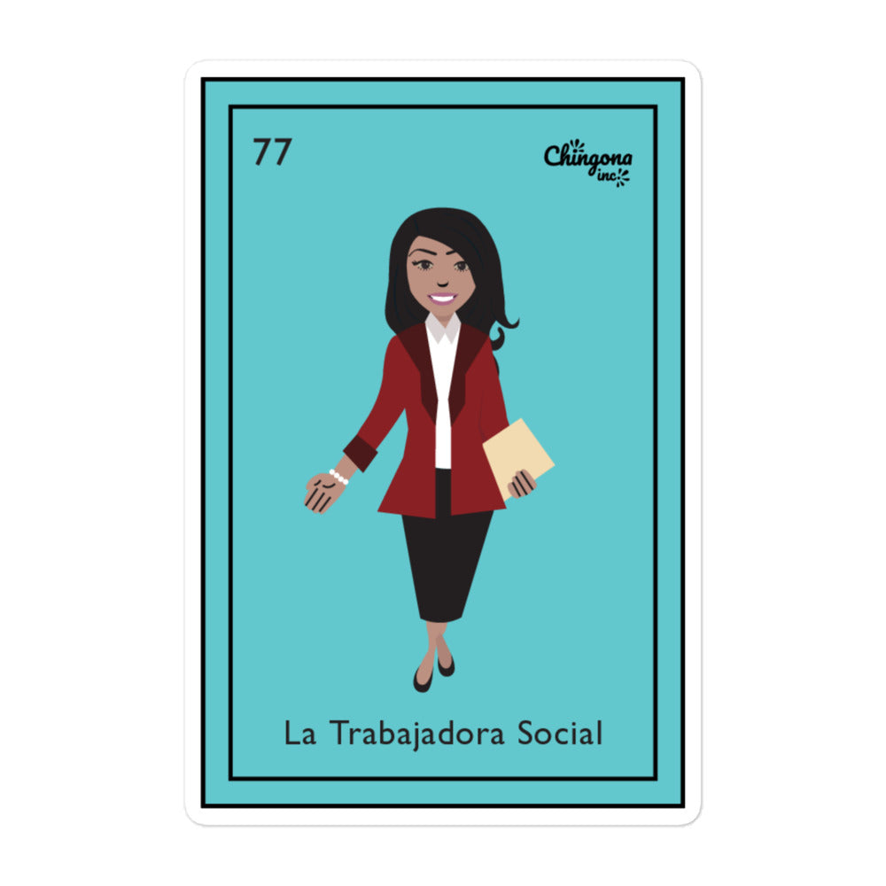 La Trabajadora Social Burgundy Suit T-Shirt Sticker