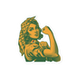 Strong Woman With Keffiyeh Bubble-free sticker