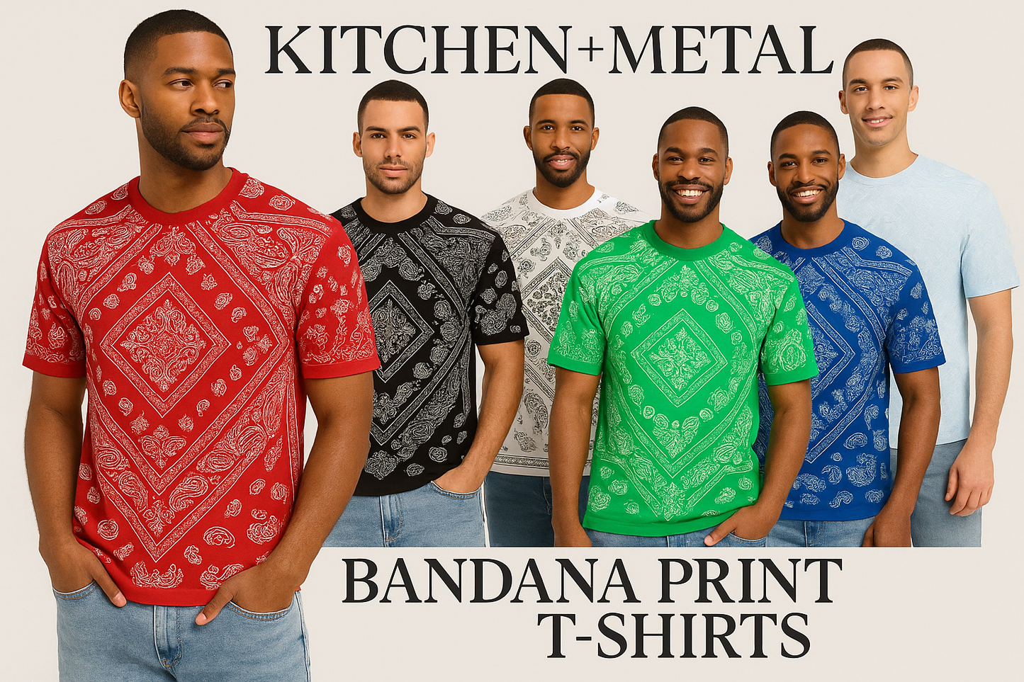 Kitchen + Metal Bandana T-Shirts Alternative Color Display