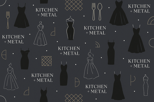 Kitchen + Metal Black Dress Couture Wrapping Paper | Gift Shop & Gift Wrapping | Kitchen + Metal