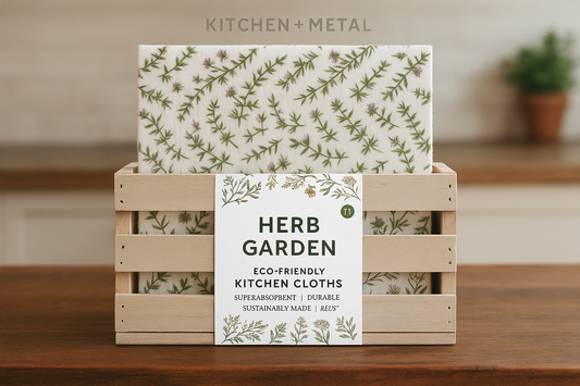 Kitchen + Metal branded herb garden kitchen cloths