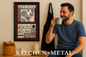 Kitchen + Metal branded home decor image featuring inspirational wall art with an off-duty chef in a cozy kitchen setting