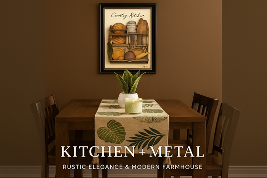 Kitchen + Metal branded home decor scene