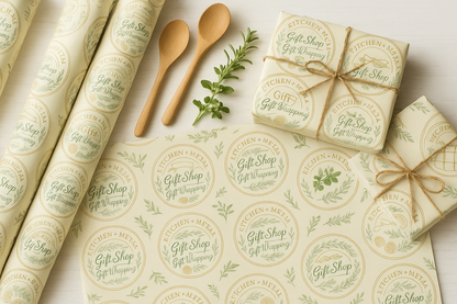 Kitchen + Metal Circular Badge Wrapping Paper Product
