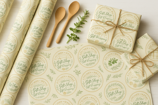 Kitchen + Metal Circular Badge Wrapping Paper Product