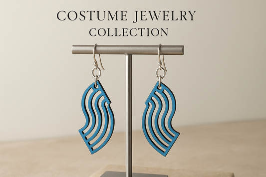 Kitchen + Metal Costume Jewelry Collection - Blue Geometric Earrings