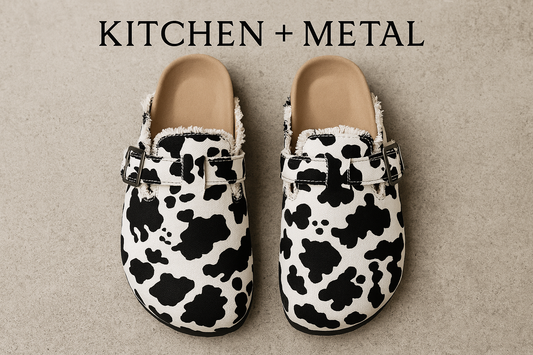 Kitchen + Metal Cow Print Shoes - 300 DPI