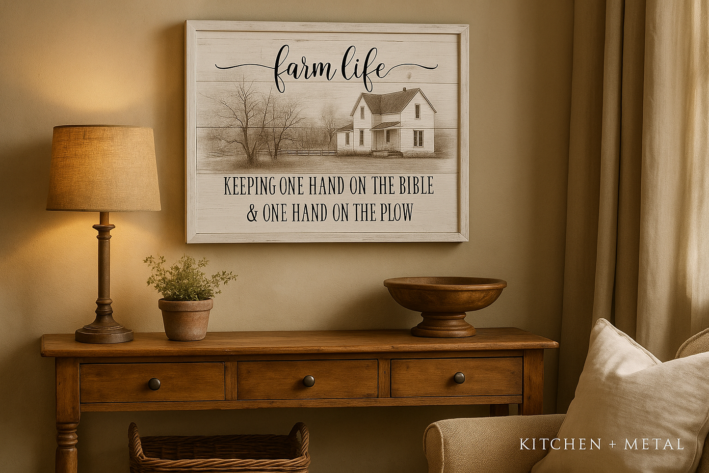 Kitchen + Metal Farm Life Wall Art Lifestyle