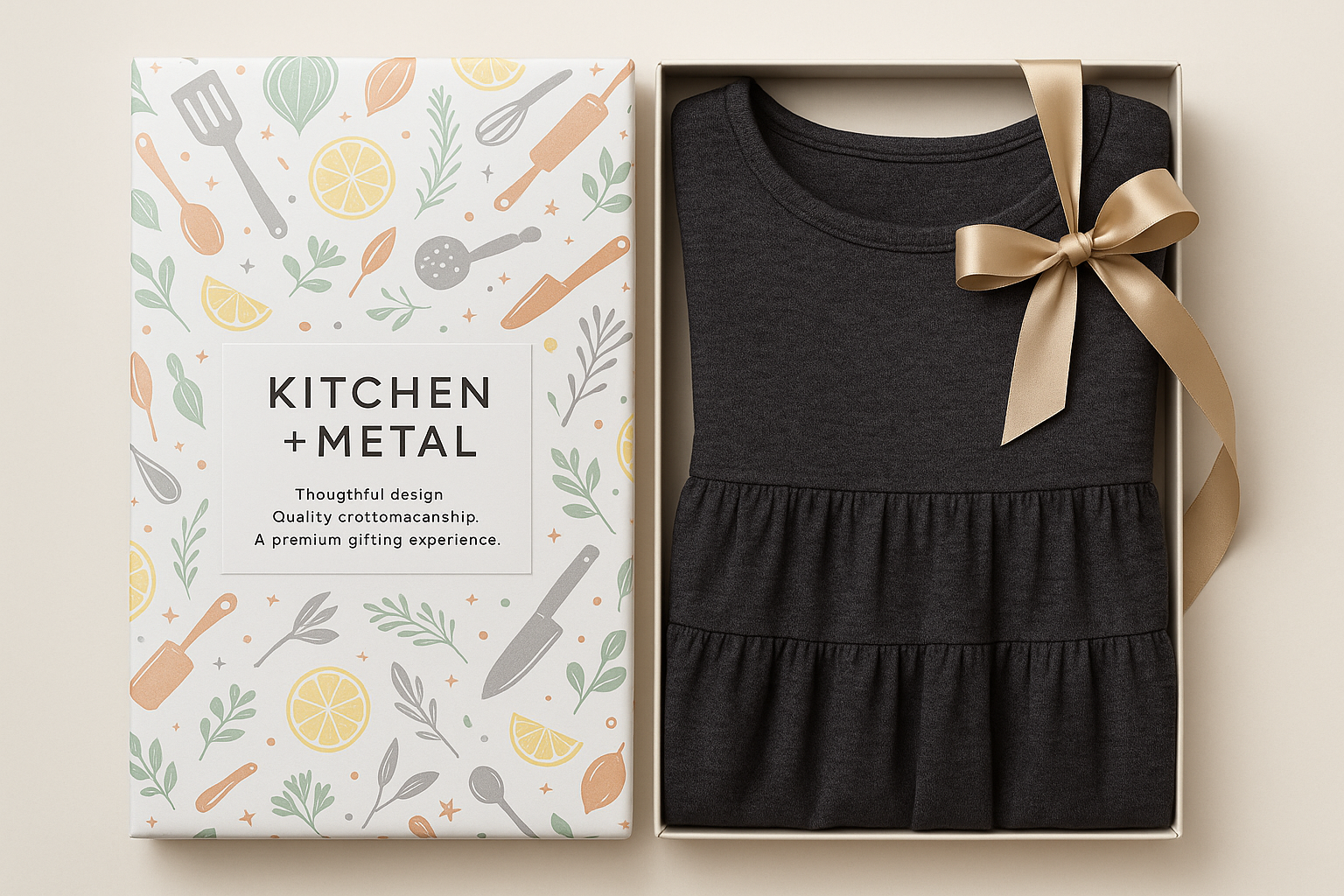 Kitchen + Metal gift-wrapped charcoal dress - 300 DPI