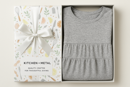 Kitchen + Metal gift-wrapped grey dress - 300 DPI