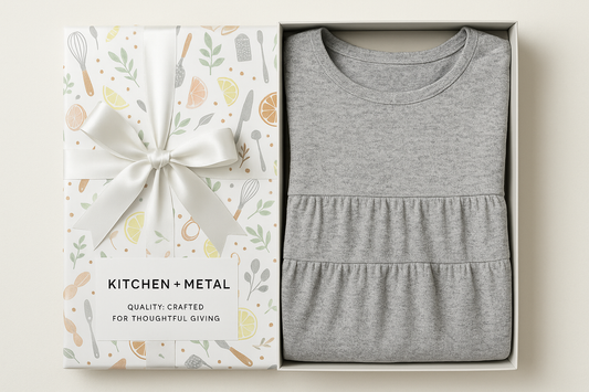 Kitchen + Metal gift-wrapped grey dress - 300 DPI