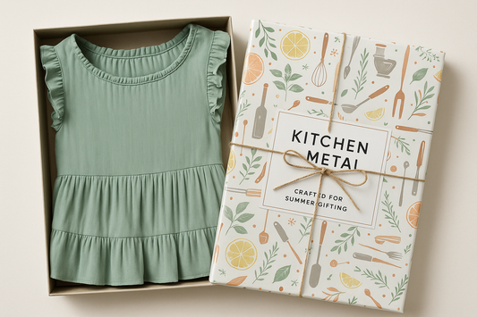 Kitchen + Metal gift-wrapped sage dress - 300 DPI
