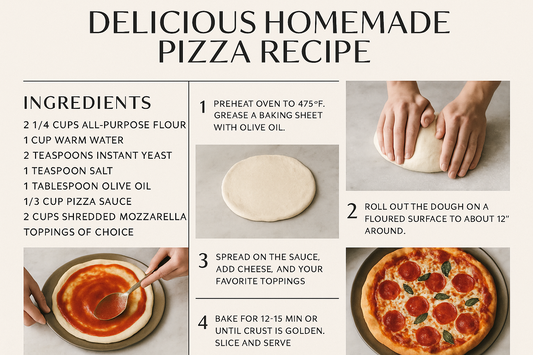 Delicious Homemade Pizza Recipe | Downloadable Recipes and Instructions | Kitchen + Metal