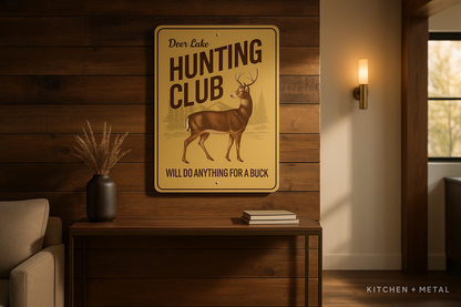 Kitchen + Metal Hunting Club Sign Lifestyle Image