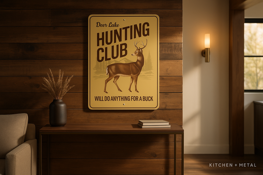 Kitchen + Metal Hunting Club Sign Lifestyle Image