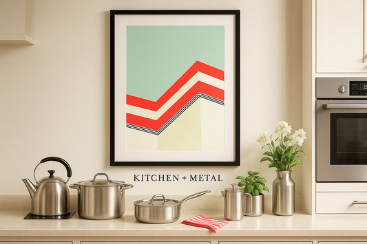 Kitchen + Metal Lifestyle with Geometric Art