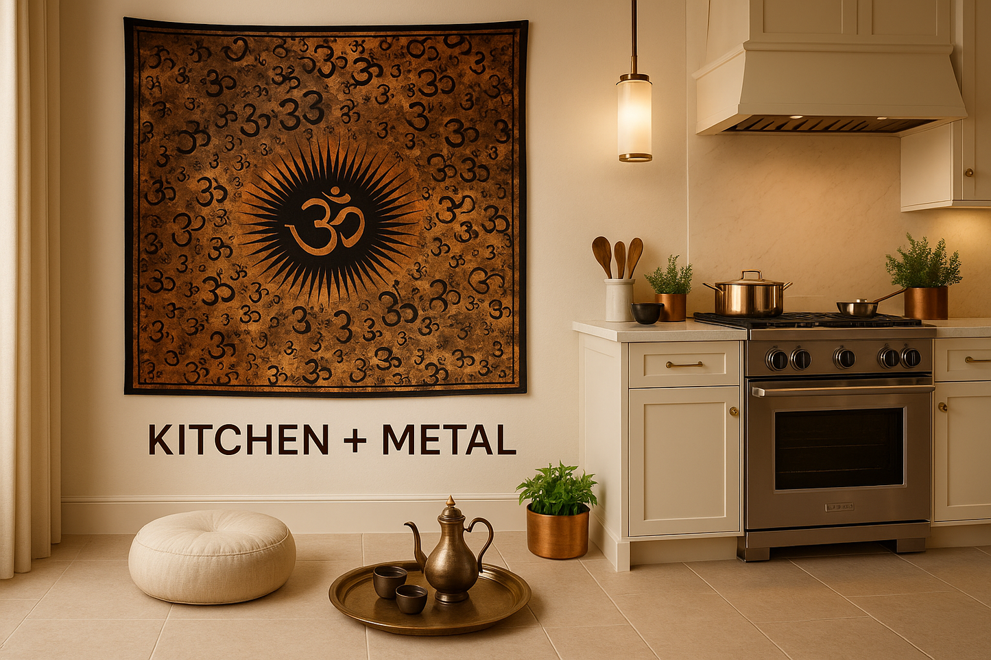 Kitchen + Metal Lifestyle with Om Tapestry