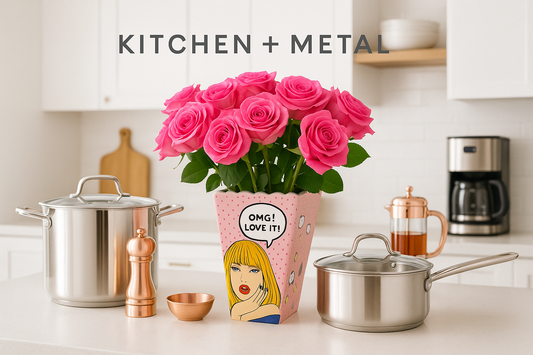 Kitchen + Metal Lifestyle with OMG Love It Vase