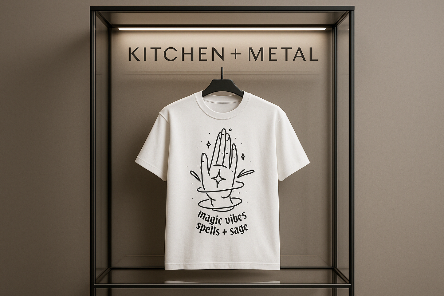 Kitchen + Metal Magic Vibes T-Shirt Display Case
