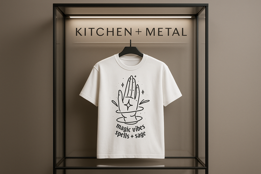 Kitchen + Metal Magic Vibes T-Shirt Display Case