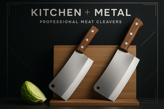 Kitchen + Metal meat cleavers graphic