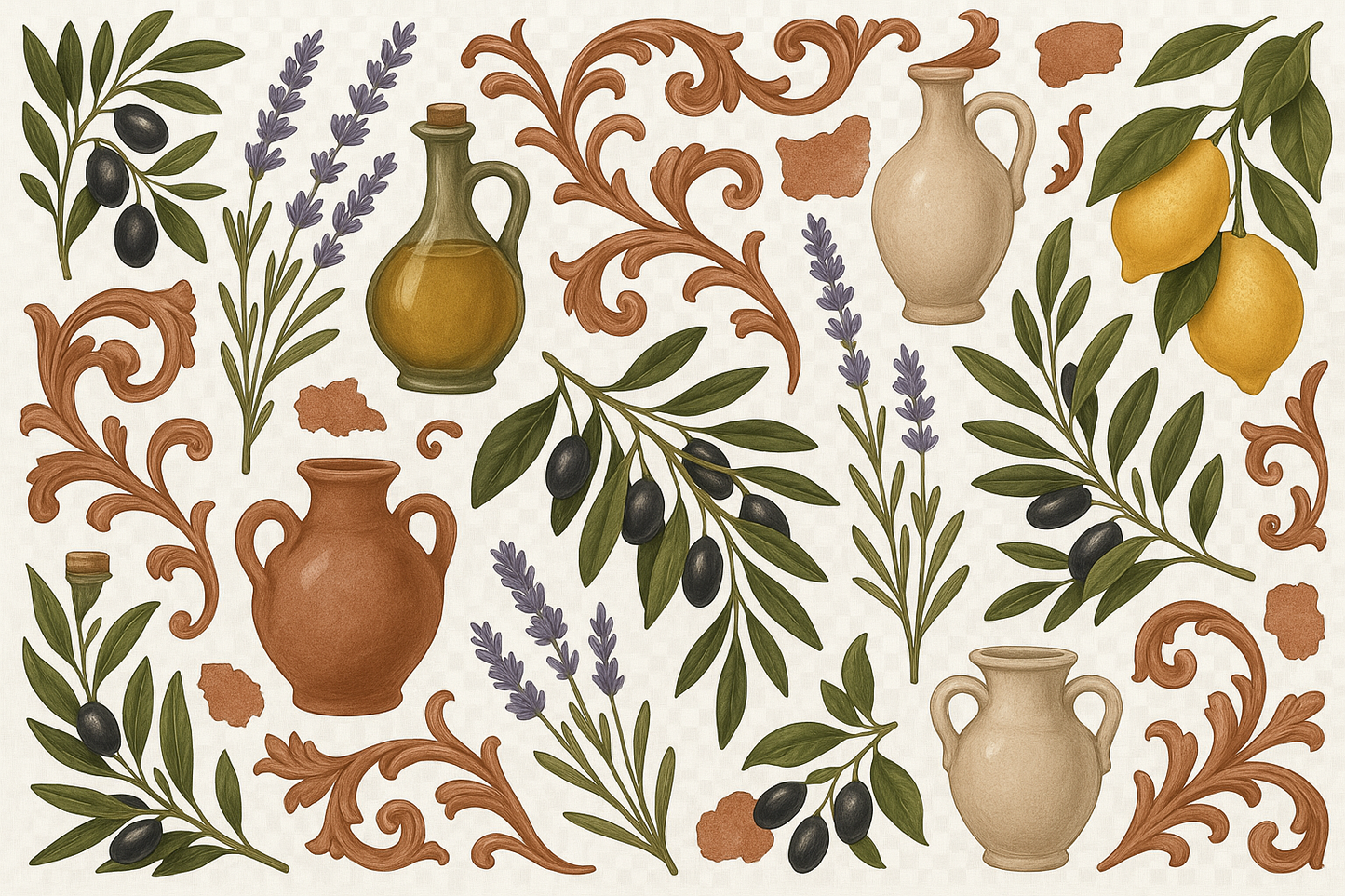 Kitchen + Metal Wrapping Paper: Mediterranean | Kitchen + Metal