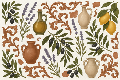 Kitchen + Metal Wrapping Paper: Mediterranean | Kitchen + Metal