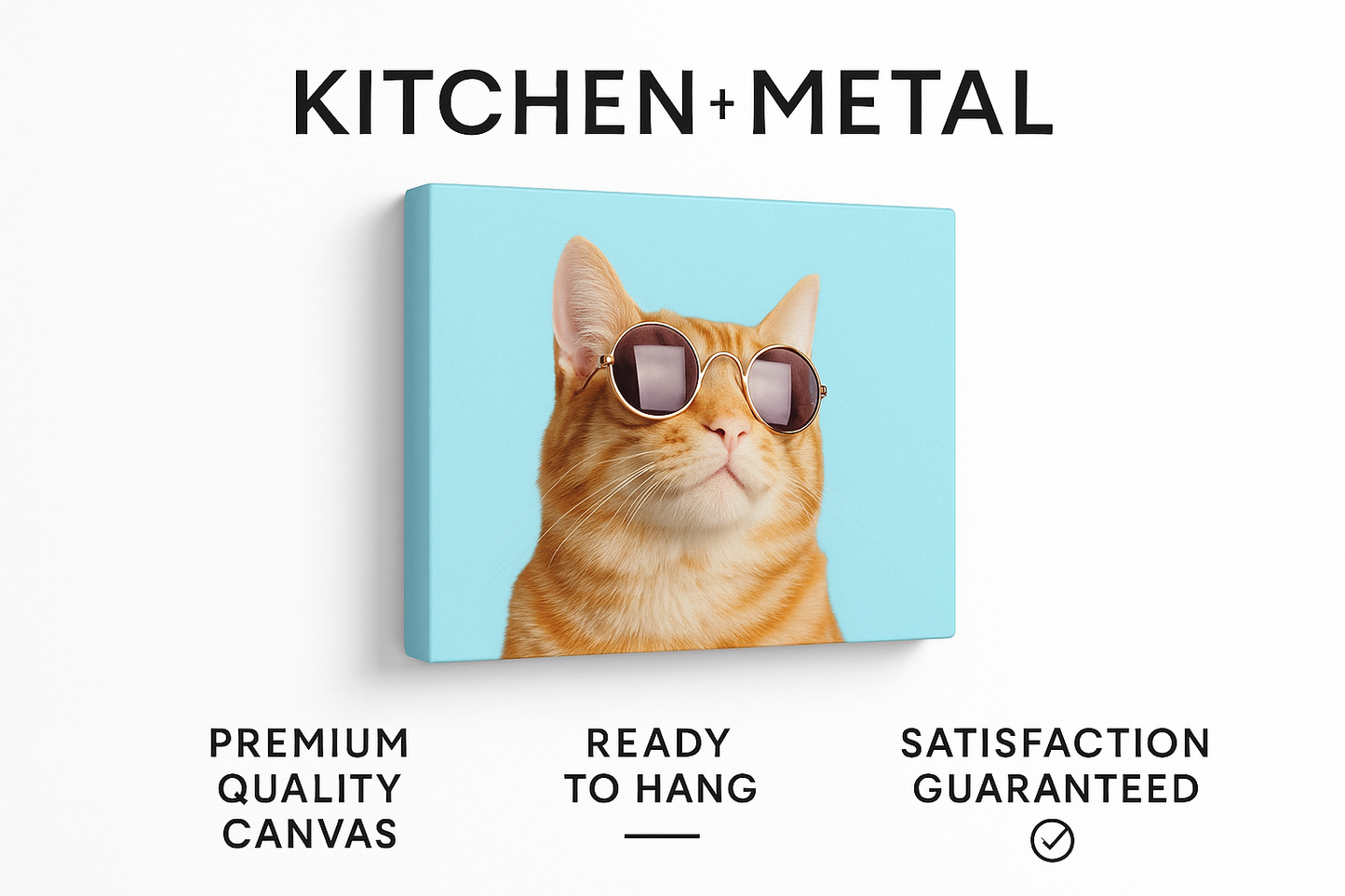 Kitchen + Metal minimalist checkout page graphic for cat canvas art