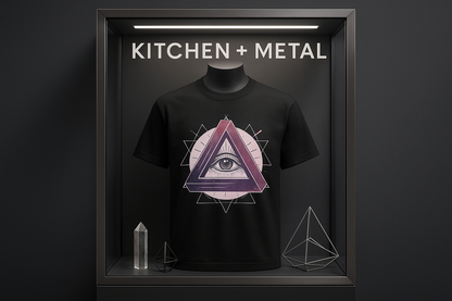 Kitchen + Metal Mystical Geometric T-Shirt Marketing Display