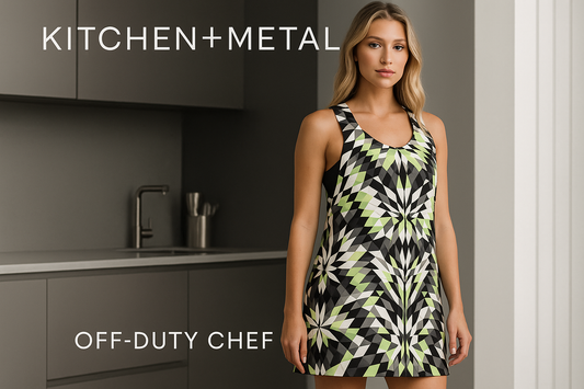 Kitchen + Metal Off-Duty Chef Geometric Dress