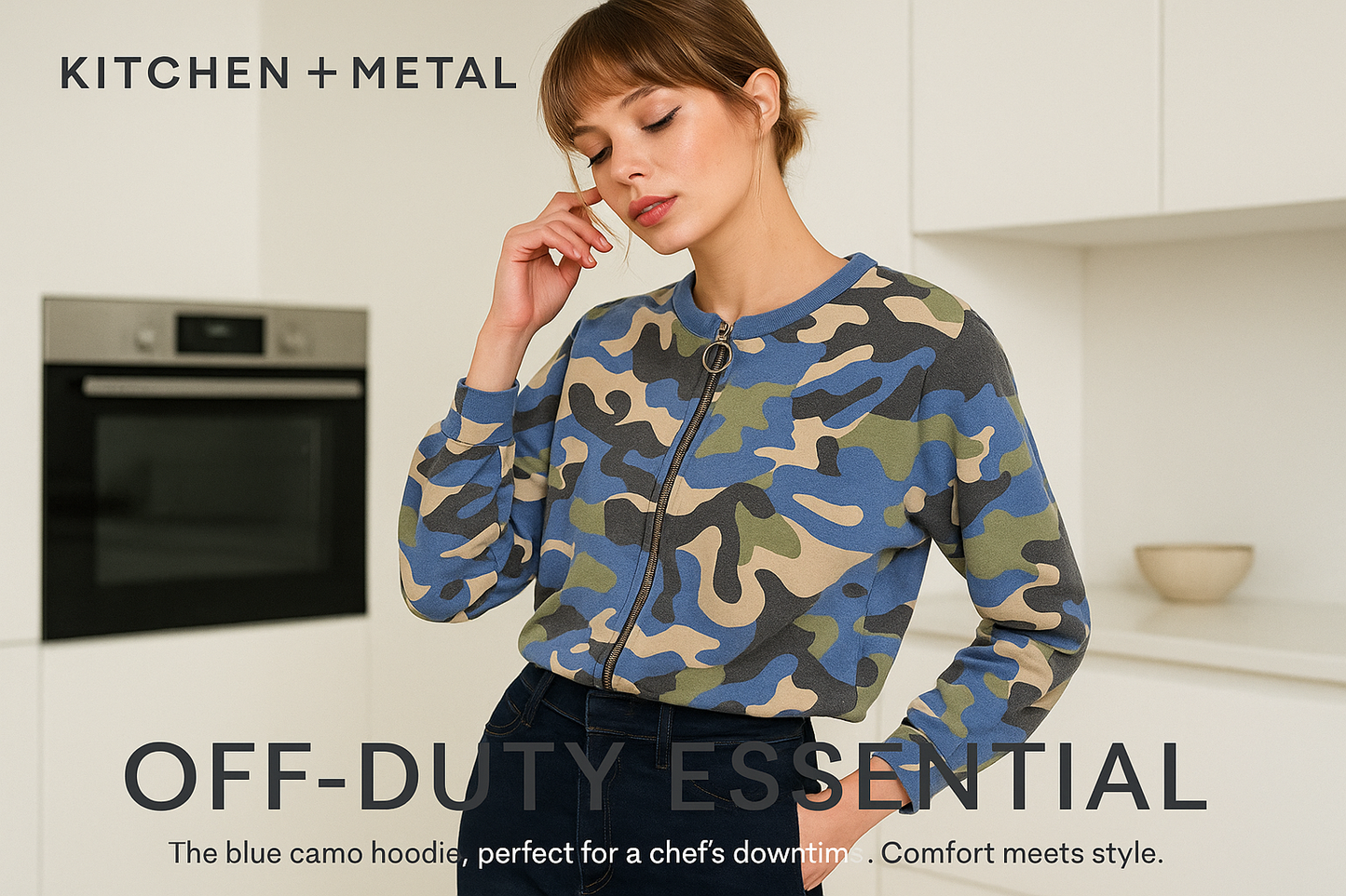 Kitchen + Metal Off-Duty Chef Hoodie Marketing Graphic