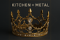 Kitchen + Metal ornate gold crown graphic