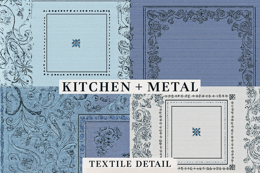 Kitchen + Metal Patchwork Fabric Detail Graphic