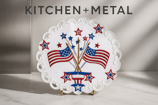 Kitchen + Metal Patriotic Plate Display
