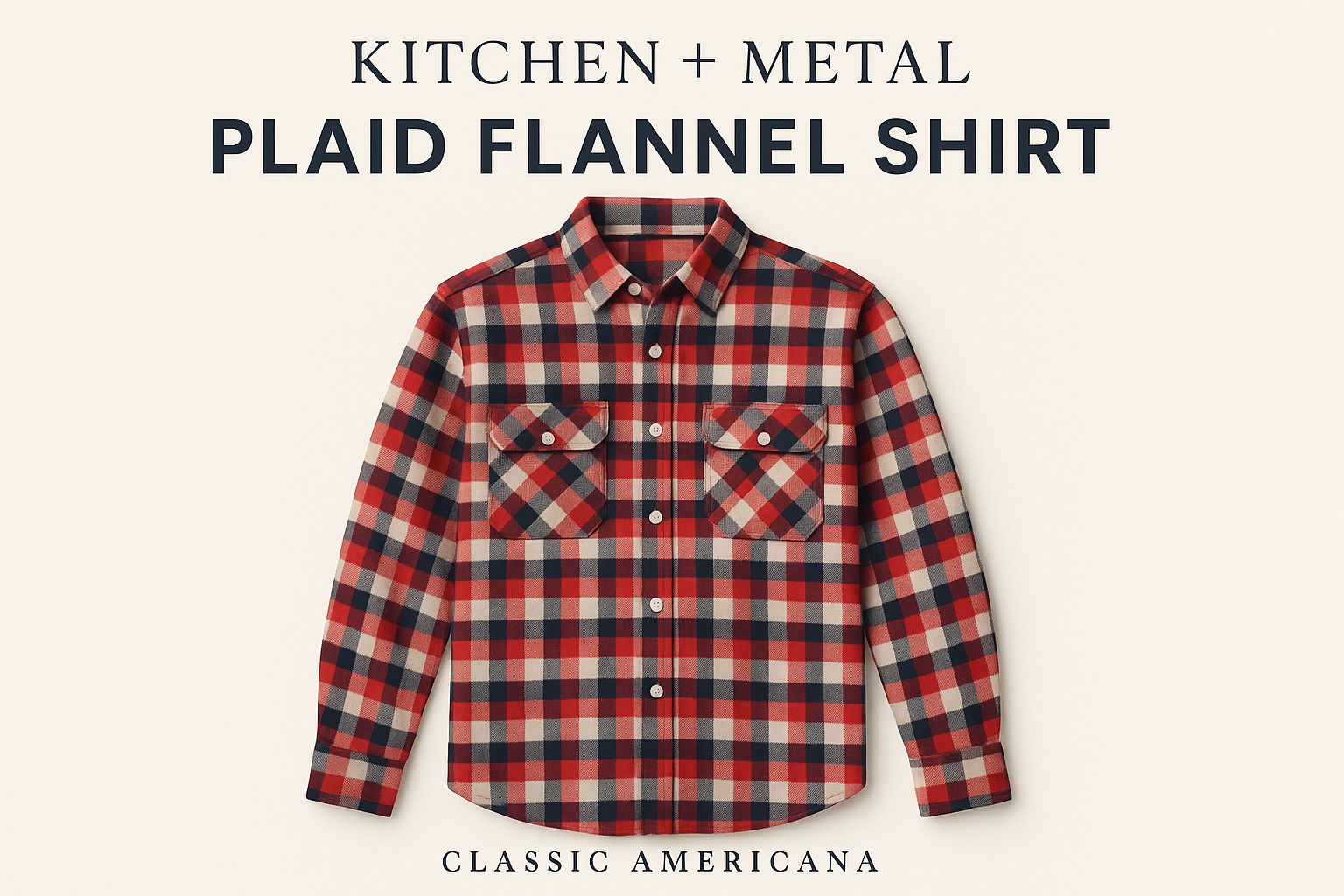 Kitchen + Metal Plaid Shirt Graphic