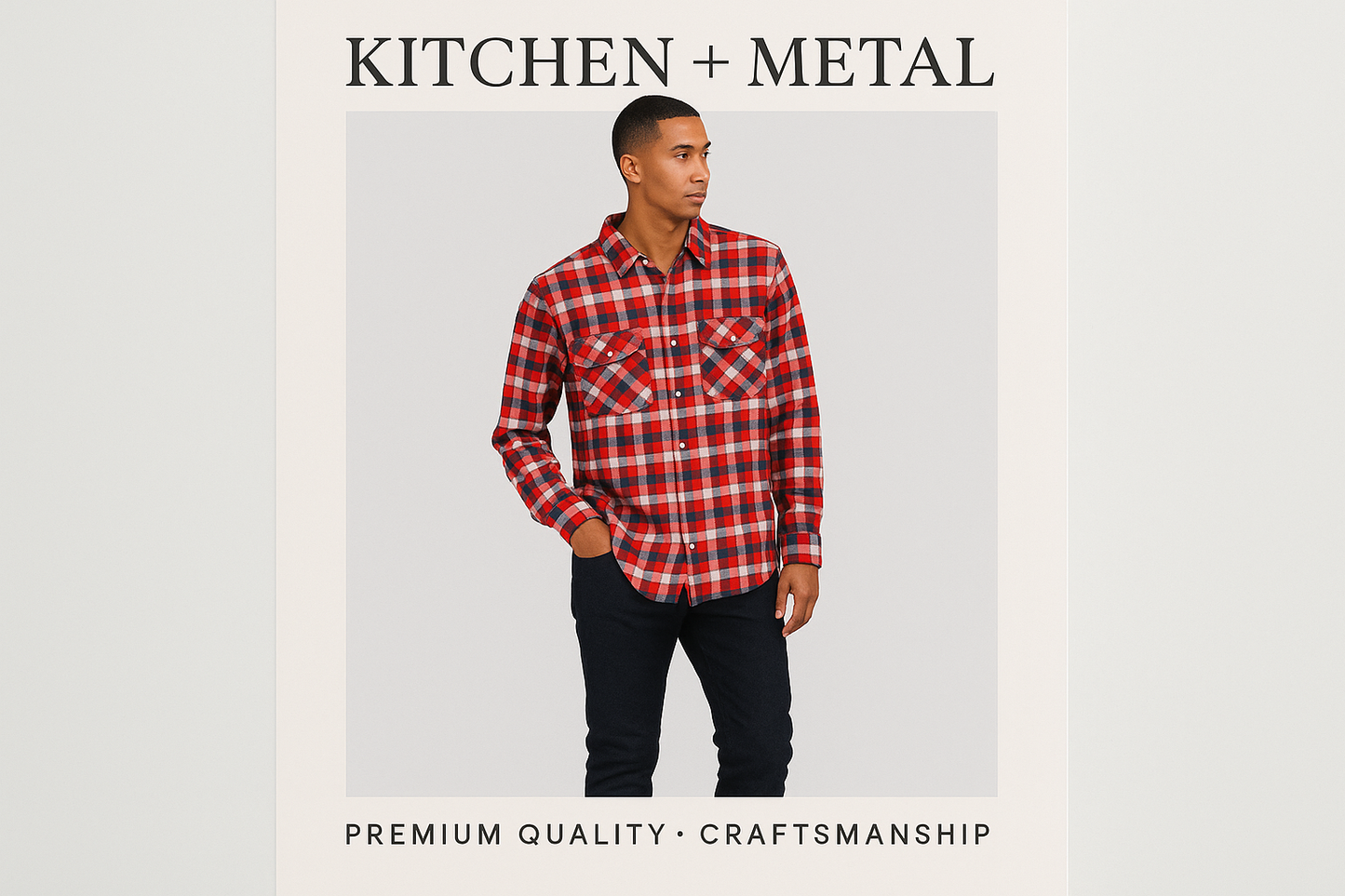 Kitchen + Metal Plaid Shirt Model Graphic