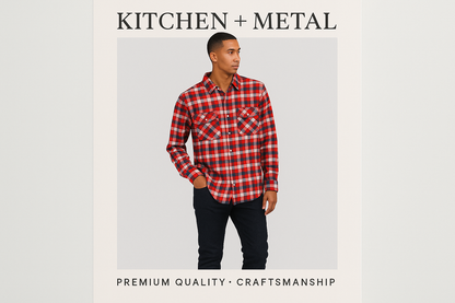 Kitchen + Metal Plaid Shirt Model Graphic