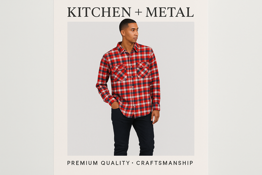 Kitchen + Metal Plaid Shirt Model Graphic