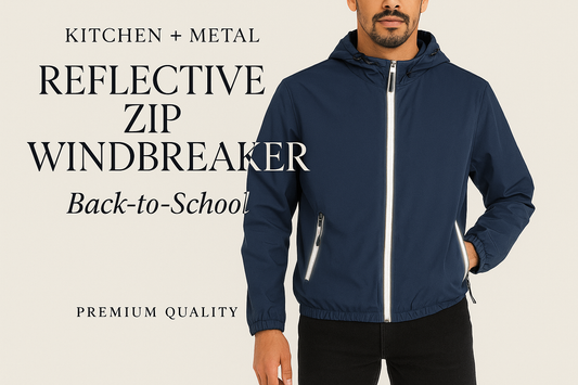 Kitchen + Metal Reflective Zip Windbreaker Back-to-School Graphic