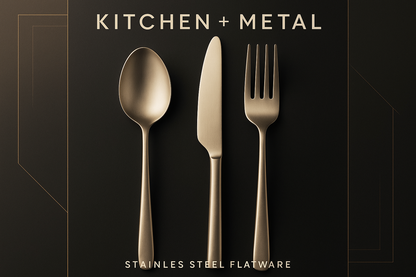 Kitchen + Metal stainless steel flatware graphic