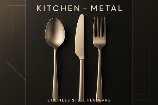 Kitchen + Metal stainless steel flatware graphic