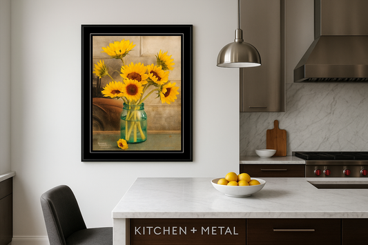 Kitchen + Metal Sunflower Artwork Kitchen Lifestyle
