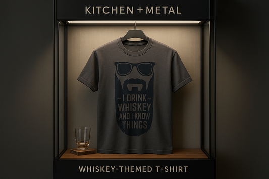 Kitchen + Metal Whiskey T-Shirt Marketing Display
